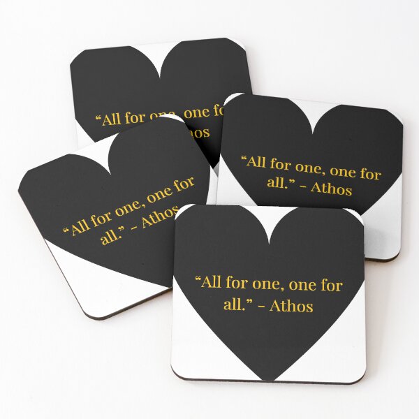 Item preview, Athos Quote – The Three Musketeers Gold Text Black Heart designed and sold by TheIconSmith.
