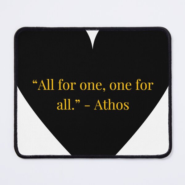 Item preview, Athos Quote – The Three Musketeers Gold Text Black Heart designed and sold by TheIconSmith.