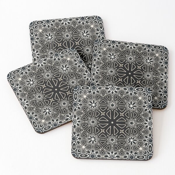 Item preview, Black and White Kaleidoscope Geometric Pattern designed and sold by AneissPiaf.