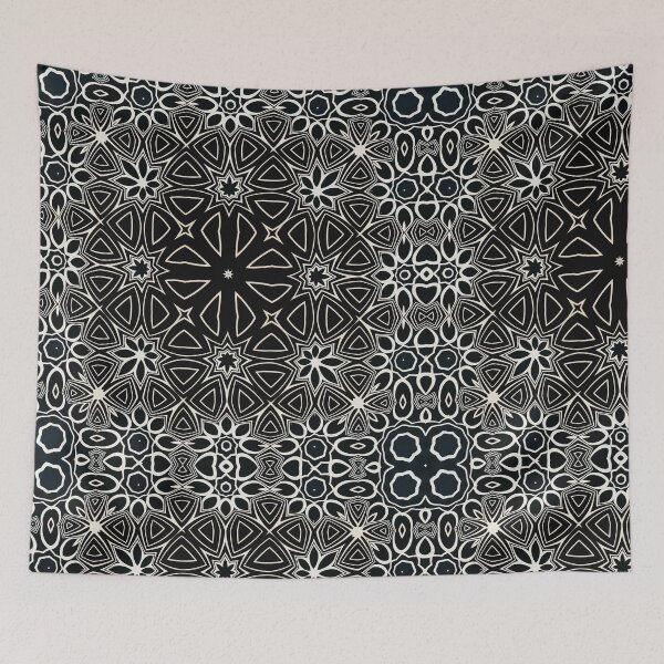 Item preview, Black and White Kaleidoscope Geometric Pattern designed and sold by AneissPiaf.
