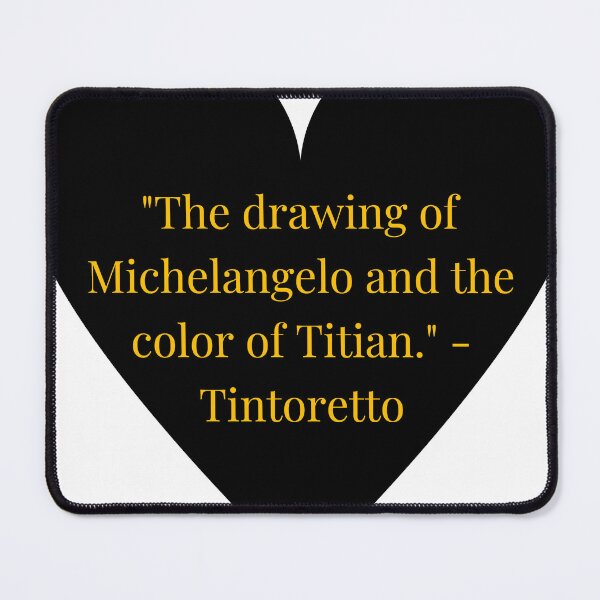 Item preview, Tintoretto Quote – Gold Text Black Heart designed and sold by TheIconSmith.
