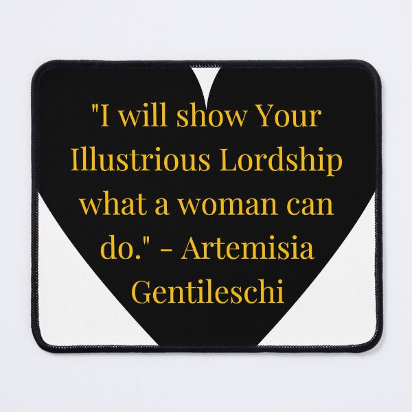 Item preview, Artemisia Gentileschi Quote – Gold Text Black Heart designed and sold by TheIconSmith.