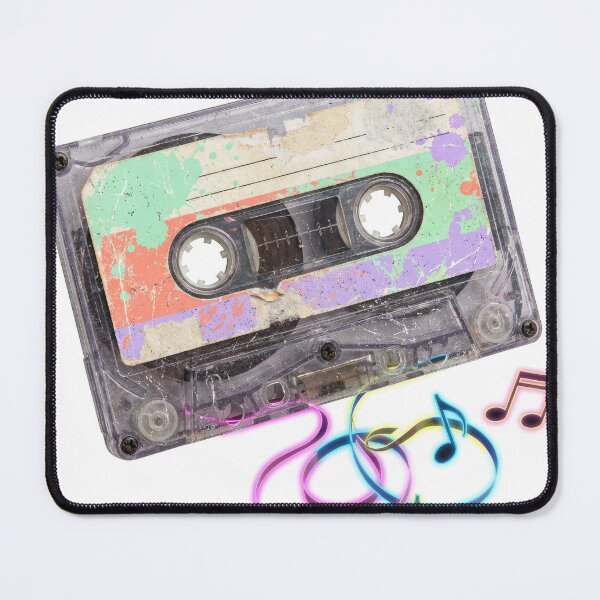Item preview, Vintage Clear Cassette Tape Music Notes Art designed and sold by Rahat3344.