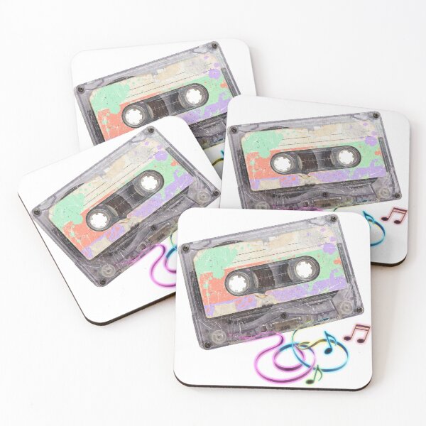 Item preview, Vintage Clear Cassette Tape Music Notes Art designed and sold by Rahat3344.