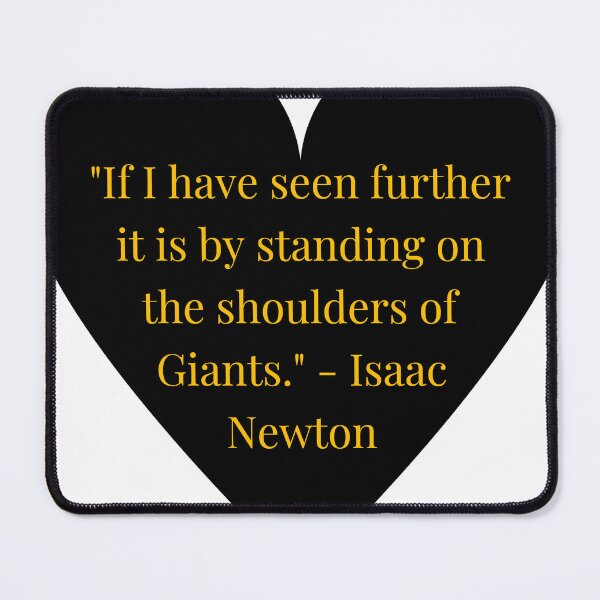 Item preview, Isaac Newton Quote – Gold Text Black Heart designed and sold by TheIconSmith.