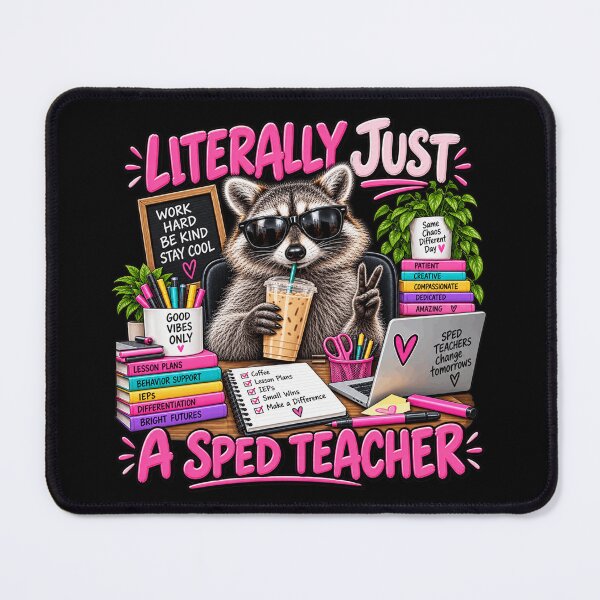 Item preview, Literally Just a SPED Teacher Funny Raccoon Special Education Teacher Humor designed and sold by 76Valeria.