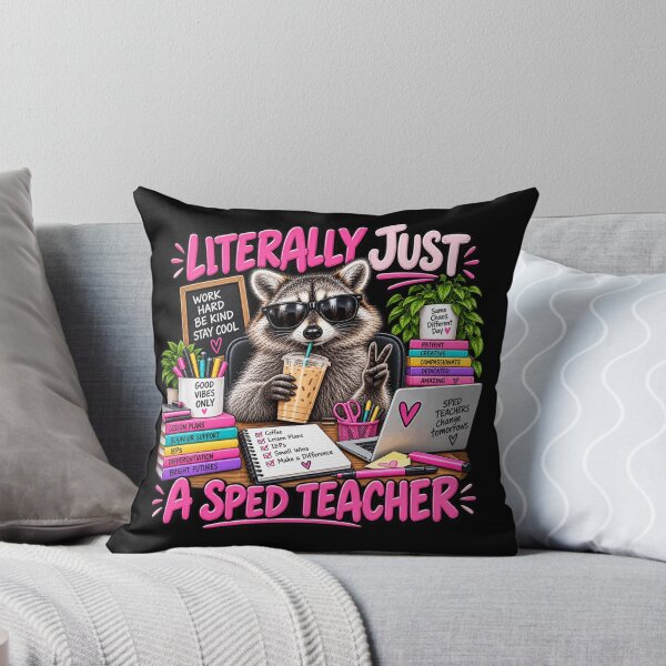 Item preview, Literally Just a SPED Teacher Funny Raccoon Special Education Teacher Humor designed and sold by 76Valeria.