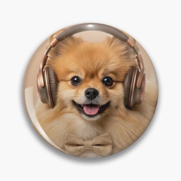 Item preview, Dapper Pomeranian Spitz with Bronze Headphones designed and sold by Sulco Design.