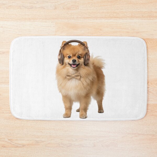 Item preview, Dapper Pomeranian Spitz with Bronze Headphones designed and sold by Sulco Design.