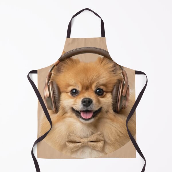 Item preview, Dapper Pomeranian Spitz with Bronze Headphones designed and sold by Sulco Design.