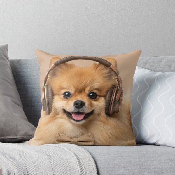 Item preview, Dapper Pomeranian Spitz with Bronze Headphones designed and sold by Sulco Design.