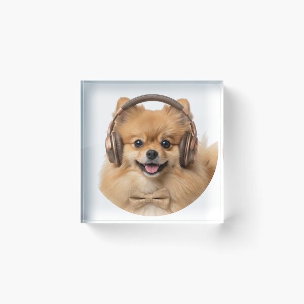 Item preview, Dapper Pomeranian Spitz with Bronze Headphones designed and sold by Sulco Design.