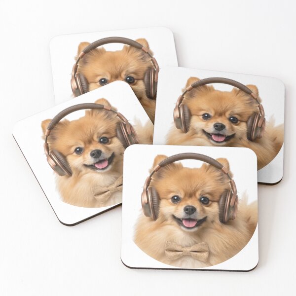 Item preview, Dapper Pomeranian Spitz with Bronze Headphones designed and sold by Sulco Design.