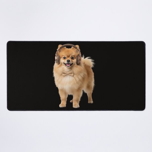 Item preview, Dapper Pomeranian Spitz with Bronze Headphones designed and sold by Sulco Design.