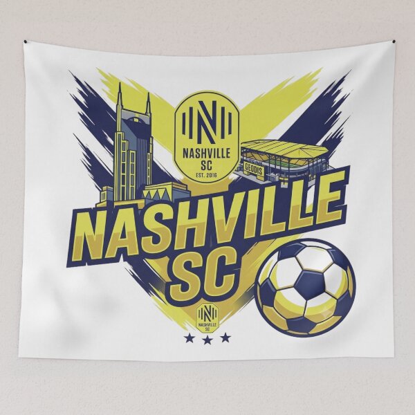 Item preview, Nashville SC Skyline and Stadium Football Graphic Artwork designed and sold by annaarthk.