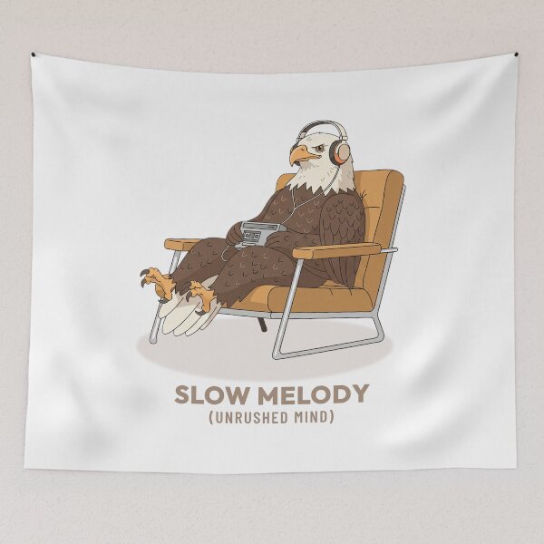 Item preview, Bald Eagle Listening to Music Vintage Aesthetic designed and sold by COZY VINTAGE animal.