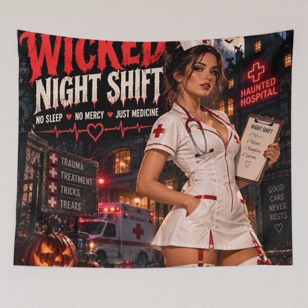 Item preview, Wicked Night Shift Nurse | Halloween Haunted Hospital designed and sold by IRON SIREN.