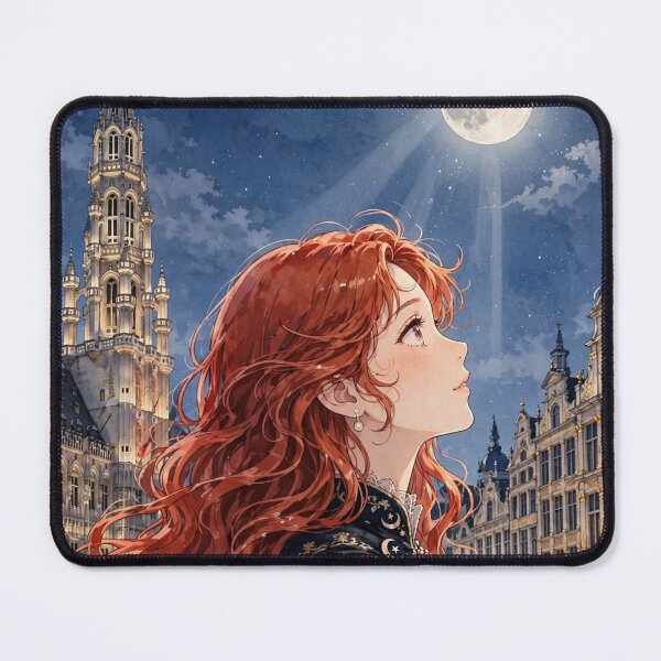 Item preview, Grand Place Brussels Belgium Travel Adventure Exploring the Iconic Historic Square Belgian Architecture European City Travel and Wanderlust with Red Haired Woman designed and sold by DibujandoPorfa.