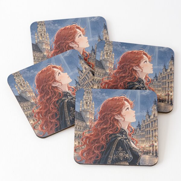 Item preview, Grand Place Brussels Belgium Travel Adventure Exploring the Iconic Historic Square Belgian Architecture European City Travel and Wanderlust with Red Haired Woman designed and sold by DibujandoPorfa.