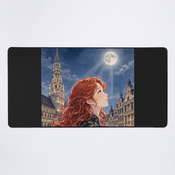Item preview, Grand Place Brussels Belgium Travel Adventure Exploring the Iconic Historic Square Belgian Architecture European City Travel and Wanderlust with Red Haired Woman designed and sold by DibujandoPorfa.