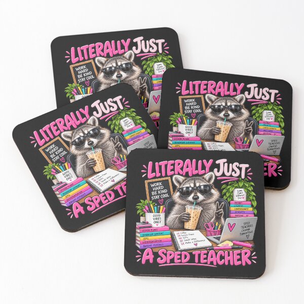 Item preview, Literally Just a SPED Teacher Funny Raccoon Special Education Teacher Humor designed and sold by beoldfashioned.