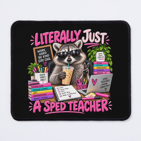 Item preview, Literally Just a SPED Teacher Funny Raccoon Special Education Teacher Humor designed and sold by beoldfashioned.