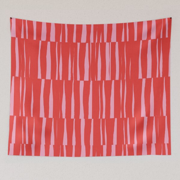 Item preview, Minimal Geometric Rectangles Lines 15 | Coral Pink Hand Drawn Stripes designed and sold by MarleneCanto.
