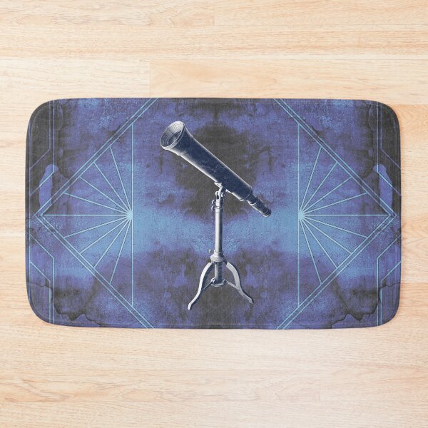 Item preview, Antique Brass Telescope on Folding Tripod Stand in Dark Blue designed and sold by Ghoul Enterprises.