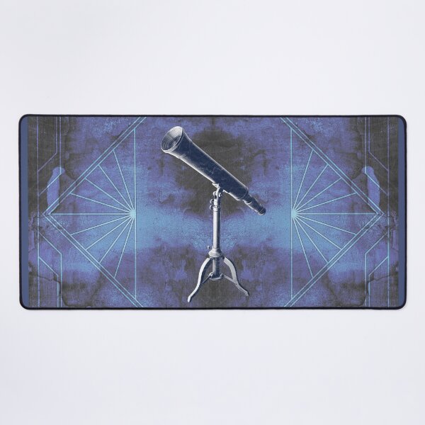 Item preview, Antique Brass Telescope on Folding Tripod Stand in Dark Blue designed and sold by Ghoul Enterprises.