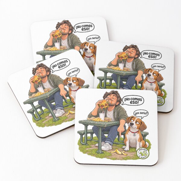 Item preview, Canine humor: dog and owner eating in the park designed and sold by Peludos, Sí gracias.