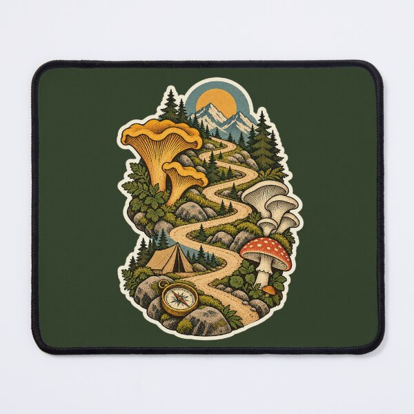 Item preview, Retro Mushroom Switchback Hiking Trail Sticker designed and sold by WaynesCave.