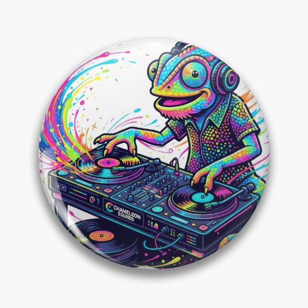 Item preview, Colorful DJ Chameleon Mixing Vinyl Music Art designed and sold by Rahat3344.