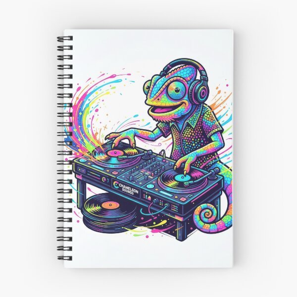 Item preview, El colorido DJ Camaleón mezclando música en vinilo es un arte. designed and sold by Rahat3344.