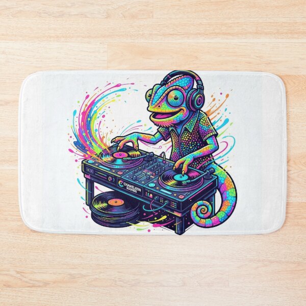 Item preview, Colorful DJ Chameleon Mixing Vinyl Music Art designed and sold by Rahat3344.