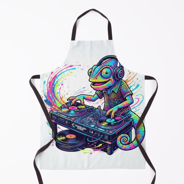 Item preview, El colorido DJ Camaleón mezclando música en vinilo es un arte. designed and sold by Rahat3344.