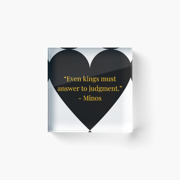 Item preview, Minos Quote – Classical literature / mythology Gold Text Black Heart designed and sold by TheIconSmith.