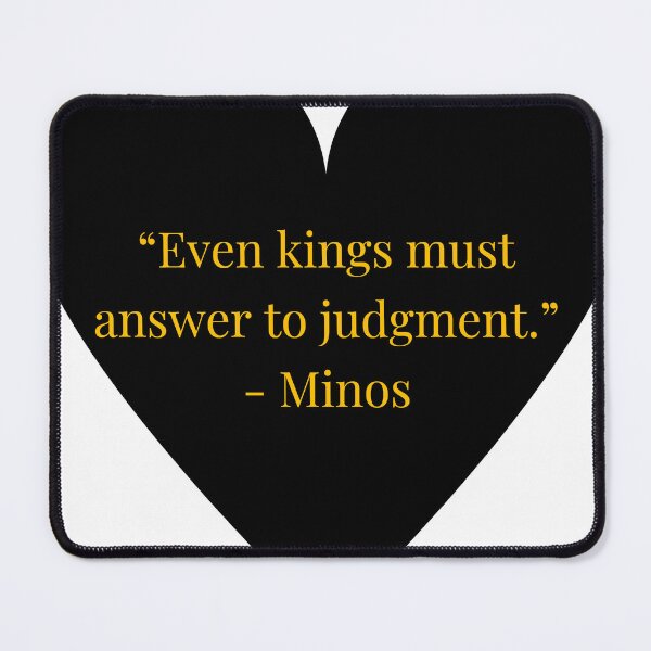 Item preview, Minos Quote – Classical literature / mythology Gold Text Black Heart designed and sold by TheIconSmith.