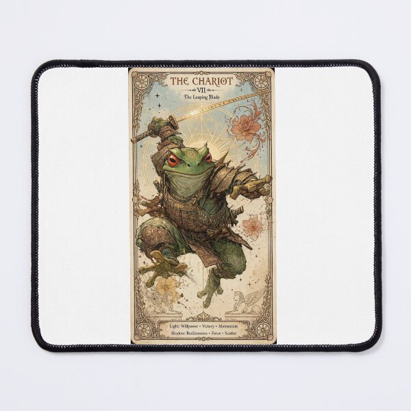 Item preview, The Chariot VII Tarot Card - Samurai Frog The Leaping Blade designed and sold by ExpressoJungle.