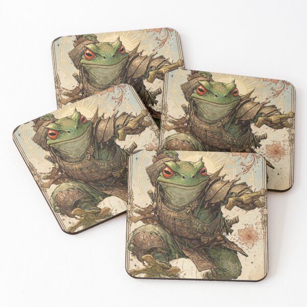 Item preview, The Chariot VII Tarot Card - Samurai Frog The Leaping Blade designed and sold by ExpressoJungle.