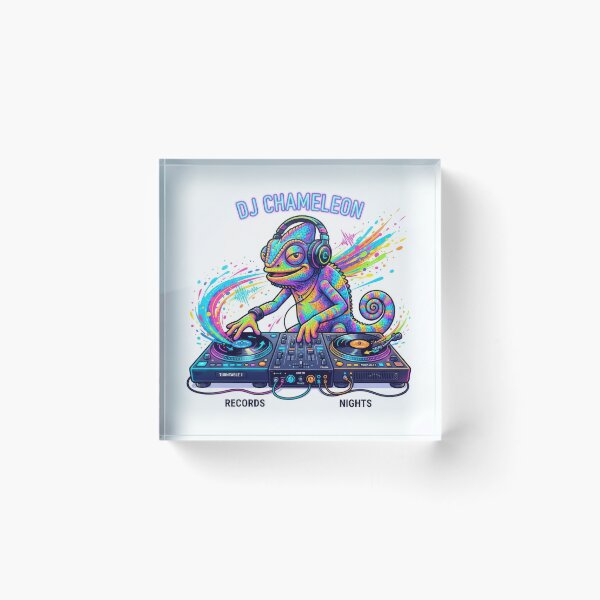 Item preview, DJ Chameleon Records Nights Vibrant Music Art designed and sold by Rahat3344.