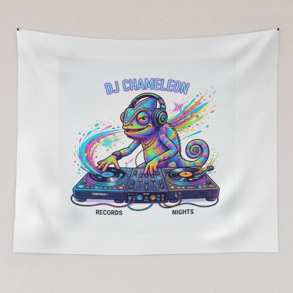 Item preview, DJ Chameleon Records Nights Vibrant Music Art designed and sold by Rahat3344.
