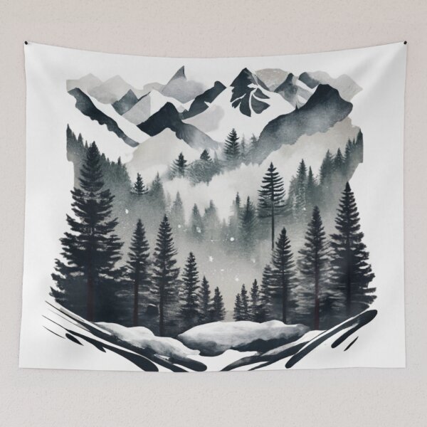 Item preview, Dark Forest Snowy Pine Ridge designed and sold by Gustavo Navarro.