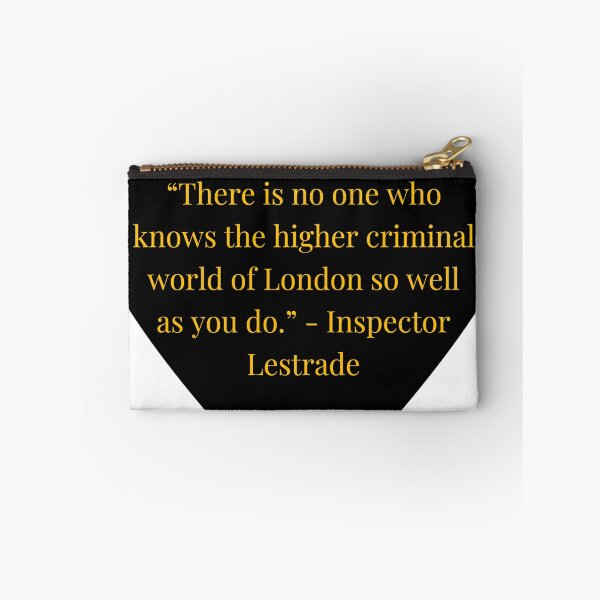 Item preview, Inspector Lestrade Quote – Sherlock Holmes stories Gold Text Black Heart designed and sold by TheIconSmith.