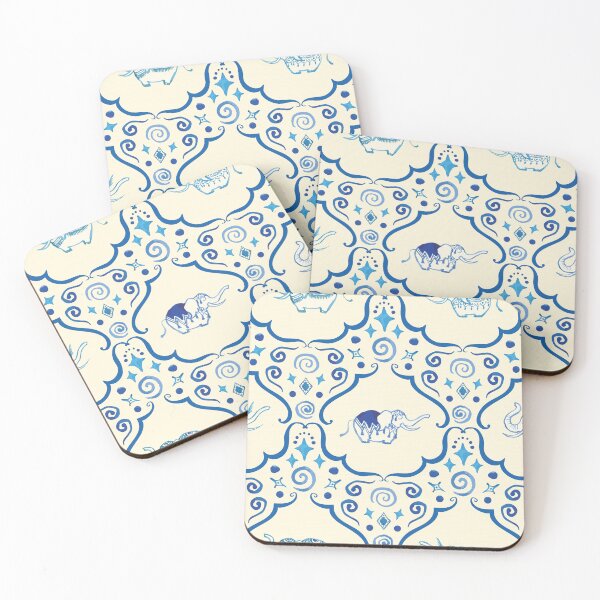 Item preview, Scurvy Elephants - hand painted whimsical happy cute oriental elephants designed and sold by Goddessart.
