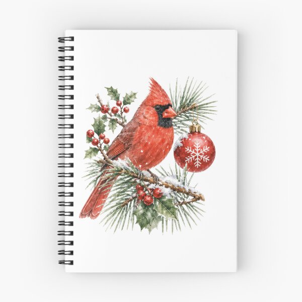 Item preview, Christmas Cardinal Bird with Red Ornament and Pine Branch designed and sold by JessArty ⭐⭐⭐⭐⭐.