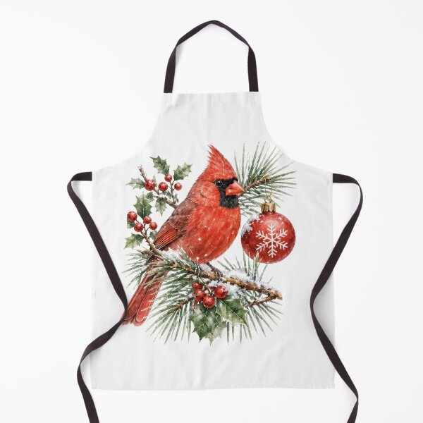 Item preview, Christmas Cardinal Bird with Red Ornament and Pine Branch designed and sold by JessArty ⭐⭐⭐⭐⭐.
