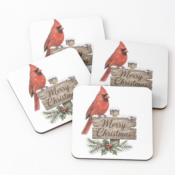 Item preview, Merry Christmas Cardinal Bird with Holly and Berries designed and sold by JessArty ⭐⭐⭐⭐⭐.