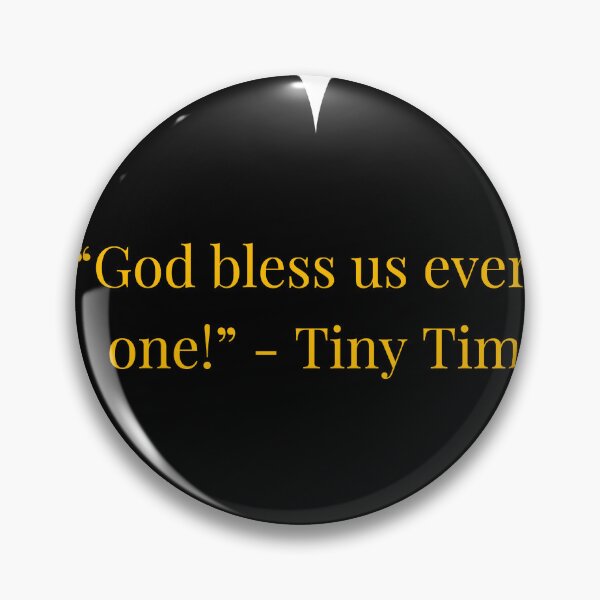 Item preview, Tiny Tim Quote – A Christmas Carol Gold Text Black Heart designed and sold by TheIconSmith.