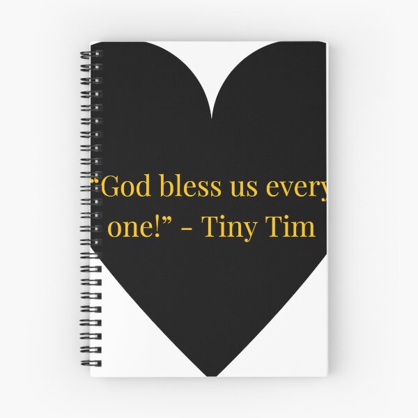 Item preview, Tiny Tim Quote – A Christmas Carol Gold Text Black Heart designed and sold by TheIconSmith.