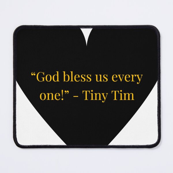 Item preview, Tiny Tim Quote – A Christmas Carol Gold Text Black Heart designed and sold by TheIconSmith.